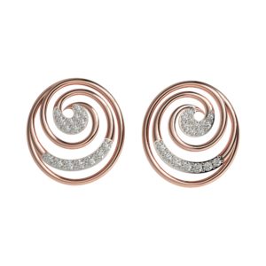 Rose Gold Spiral Stud Earrings Diamond Earring Designs