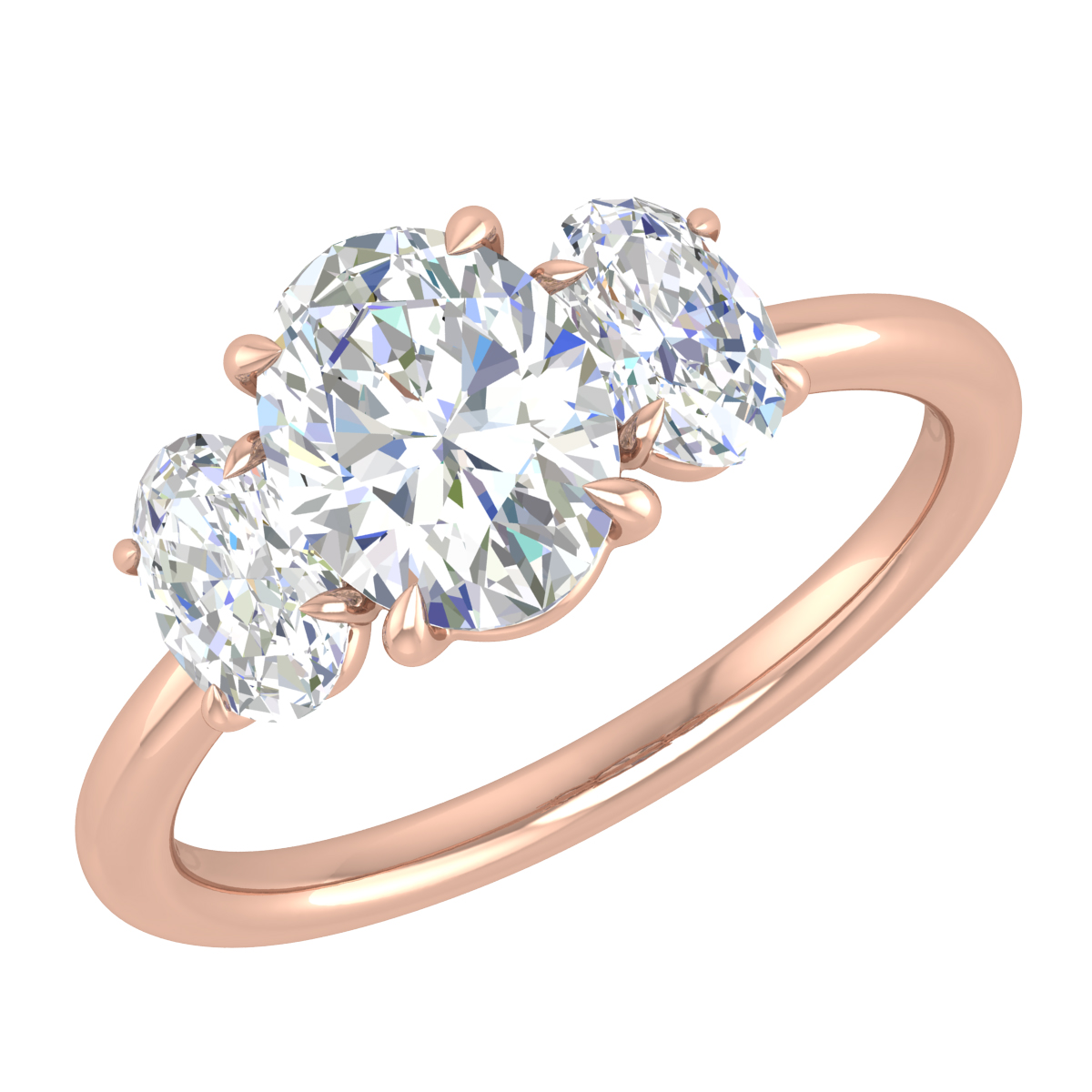Three Stone Engagement Ring Alexandra 14K Yellow Gold – Imagine Diamonds